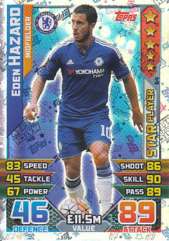 Eden Hazard Chelsea 2015/16 Topps Match Attax Star Player #64